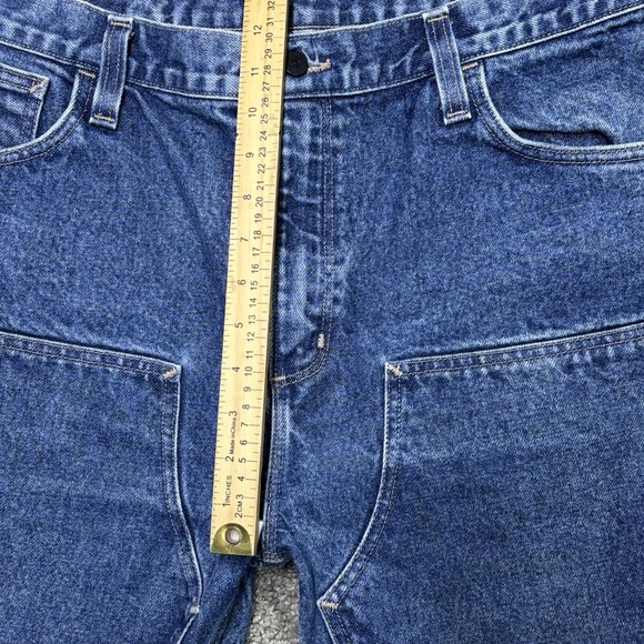 Vintage Carhartt Double Knee Denim Jeans 40X30 Carpenter Dungaree Faded - Picture 12 of 13